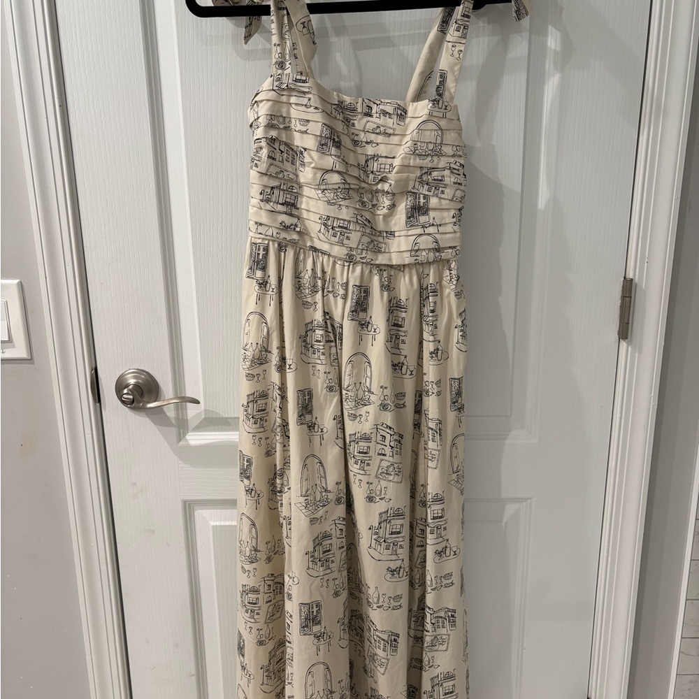 Anthropologie Beige Printed Dress